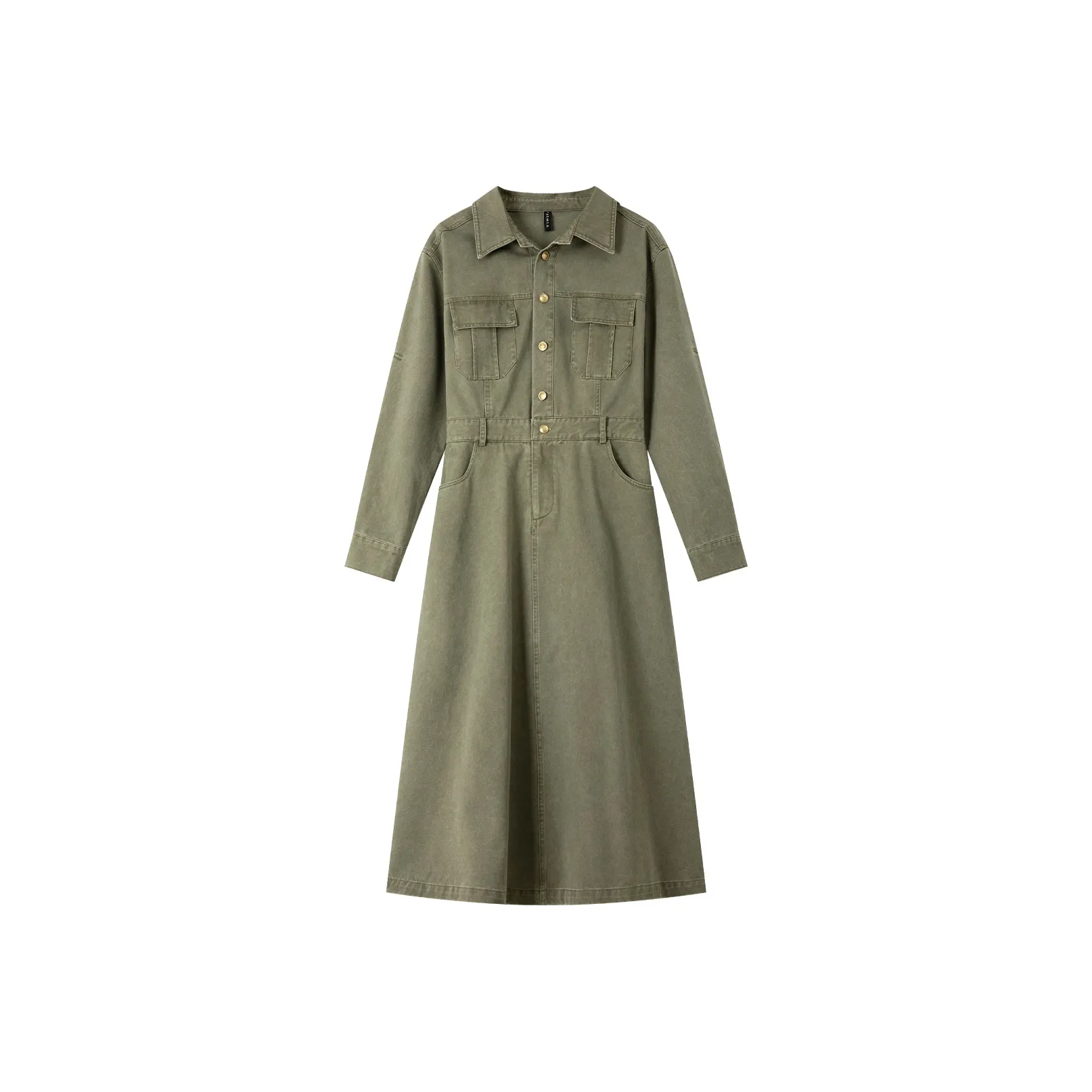 VIMLY Long Sleeved Dresses Women's Army Green