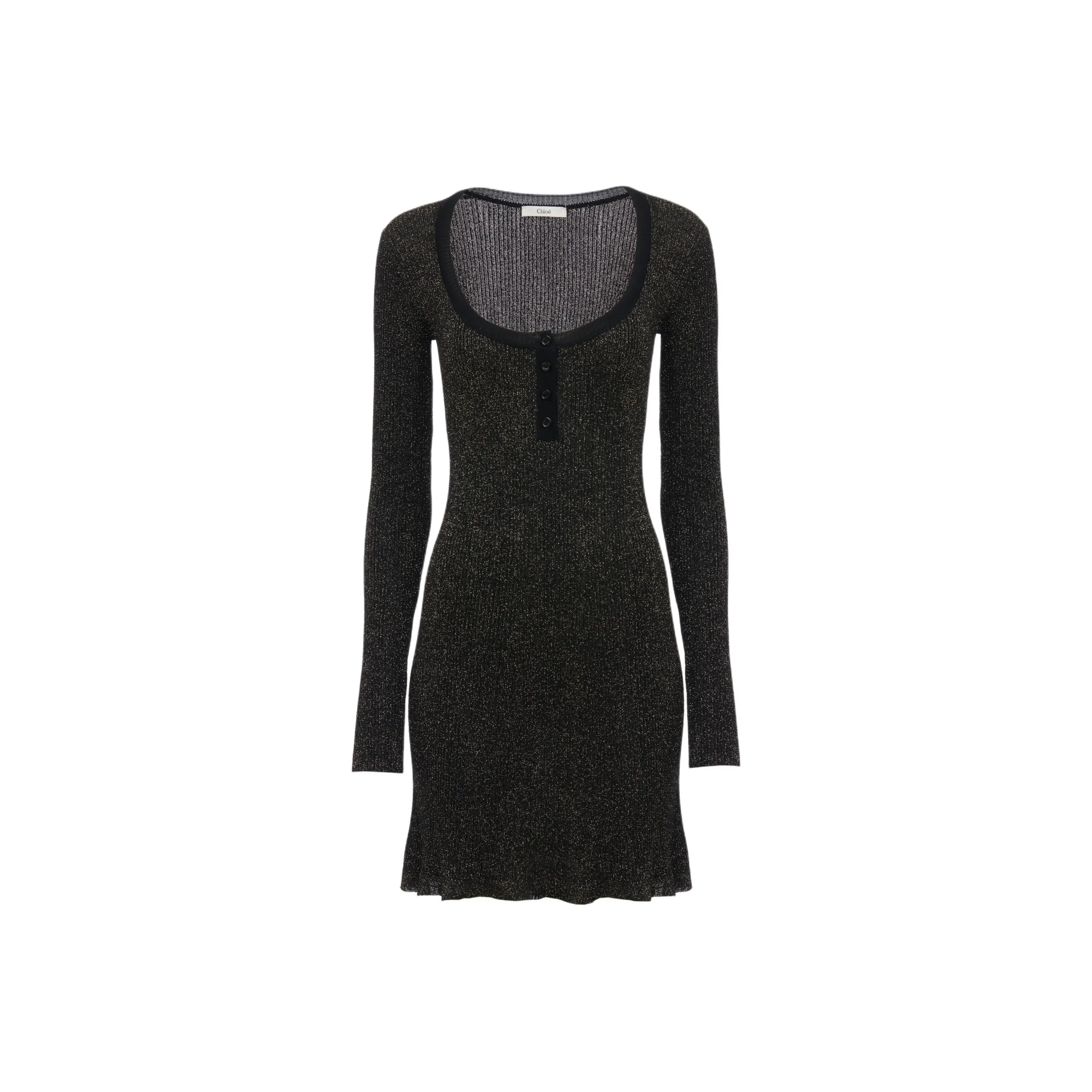 Chloe Long Sleeved Dress Women's Black Gold