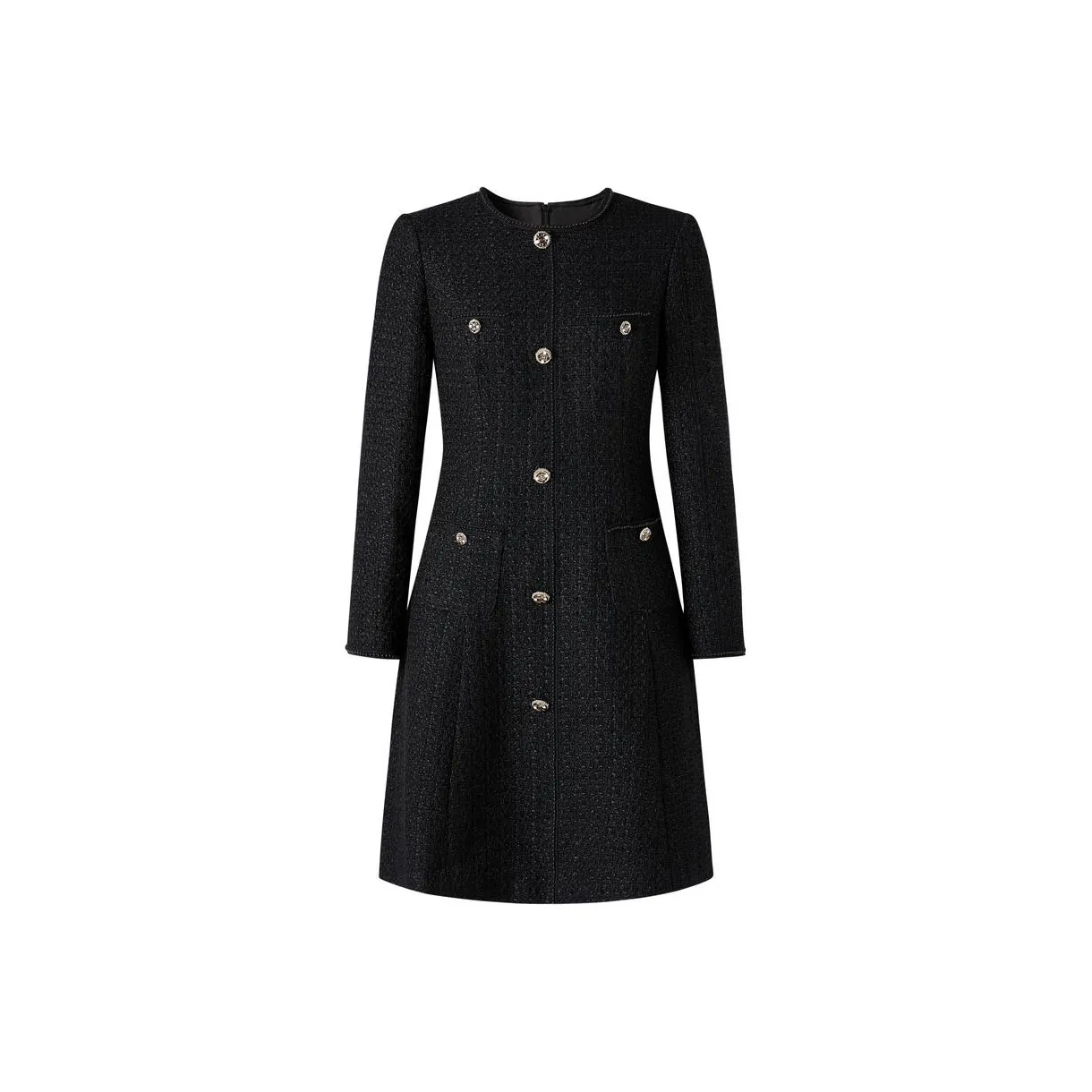 JZ. ANNAKRO Длинное платье с длинным рукавом женское простой дизайн черный цвет