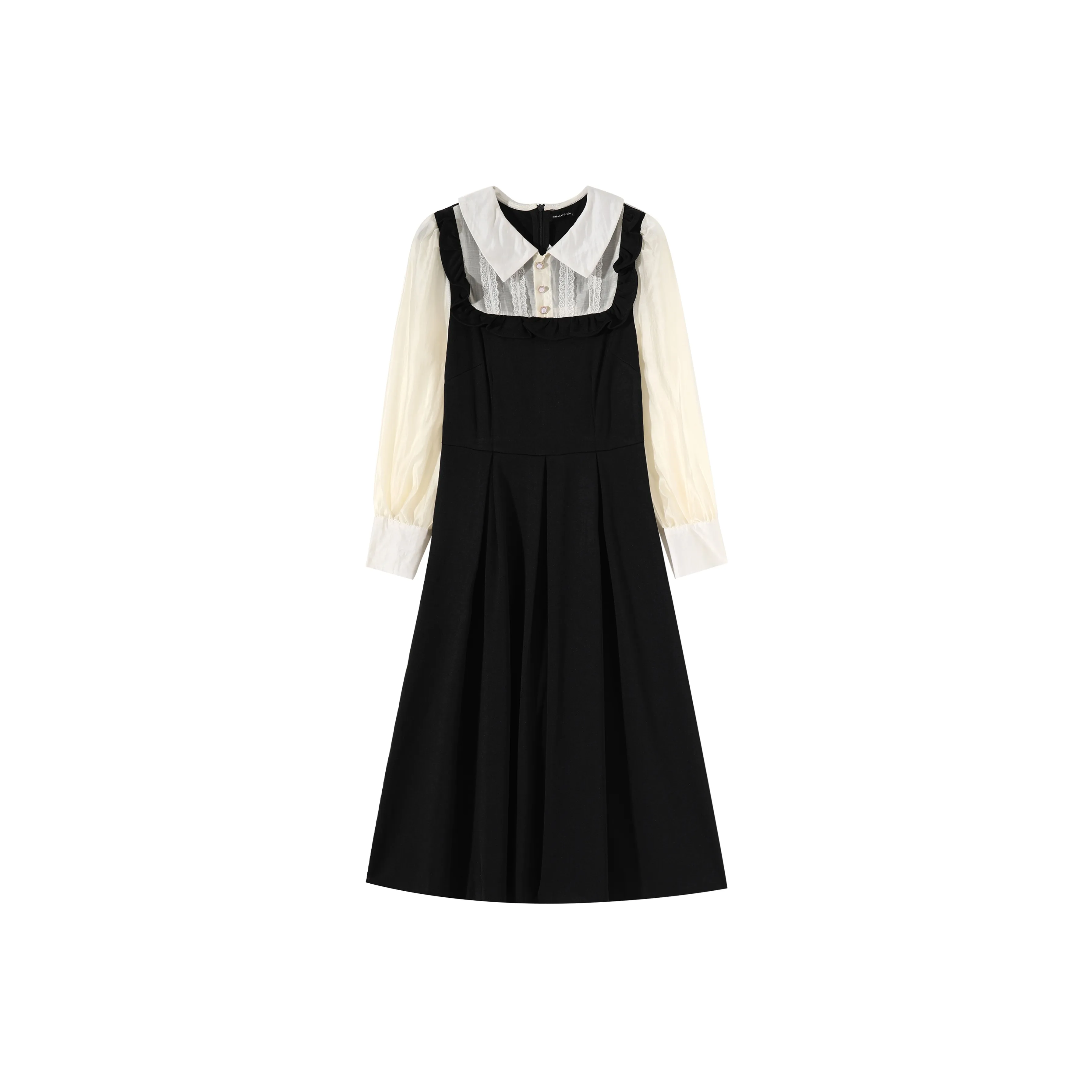 EIDOLON GRAIN Длинное платье с длинными рукавами женское черное