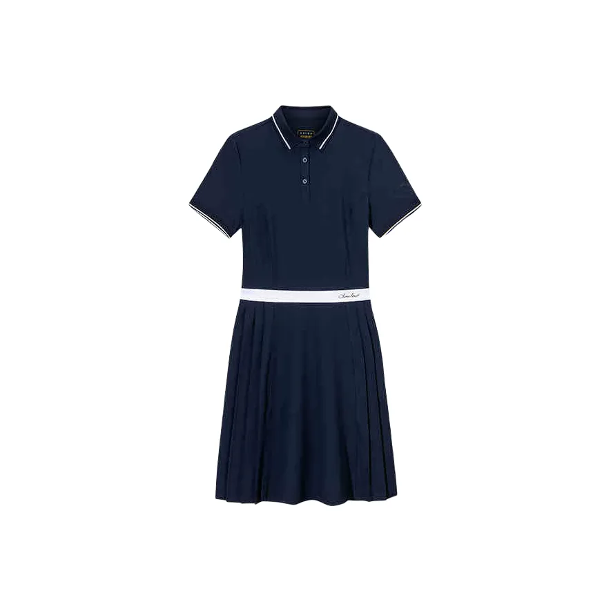ANTA Variety Тренировки Коллекция Короткий рукав Платье Женское Полночный синий
