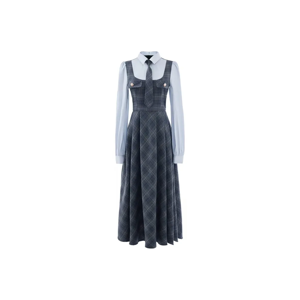 PAIN OR PLEASURE Long Sleeved Dress Women's Blue
