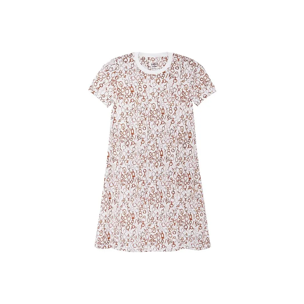 HERMES FW23 Short Sleeved Dresses Women
s White