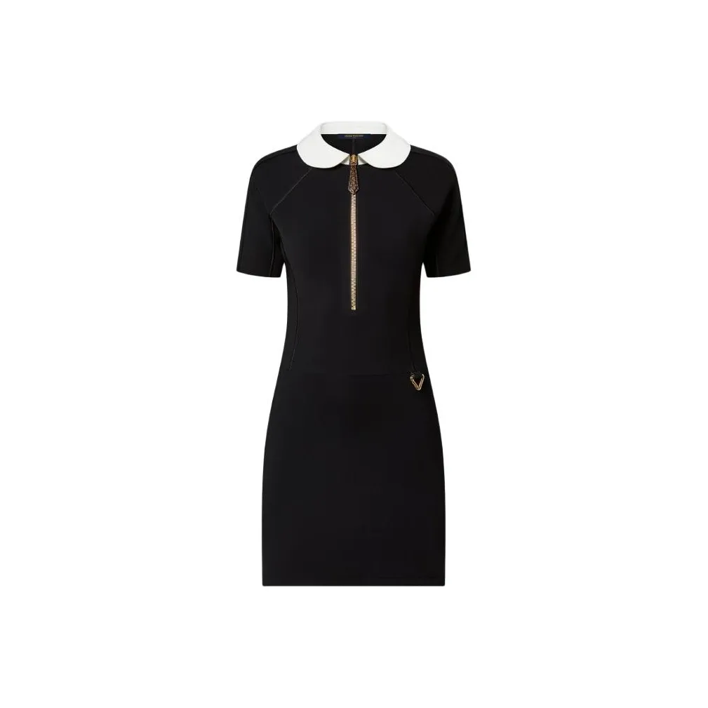 Lv Technical Jersey Peter Pan Collar Dress