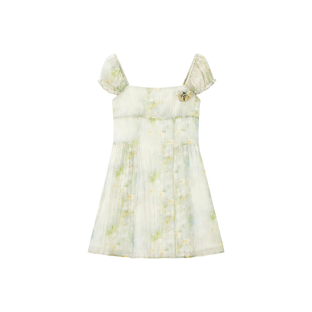 LEDIN Короткий рукав Платье Женское Матовое Мятно-зеленый