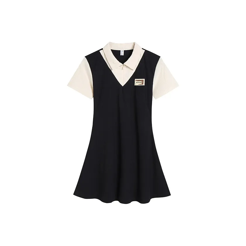 Ice Cream And Whale Короткий рукав Платье Женское