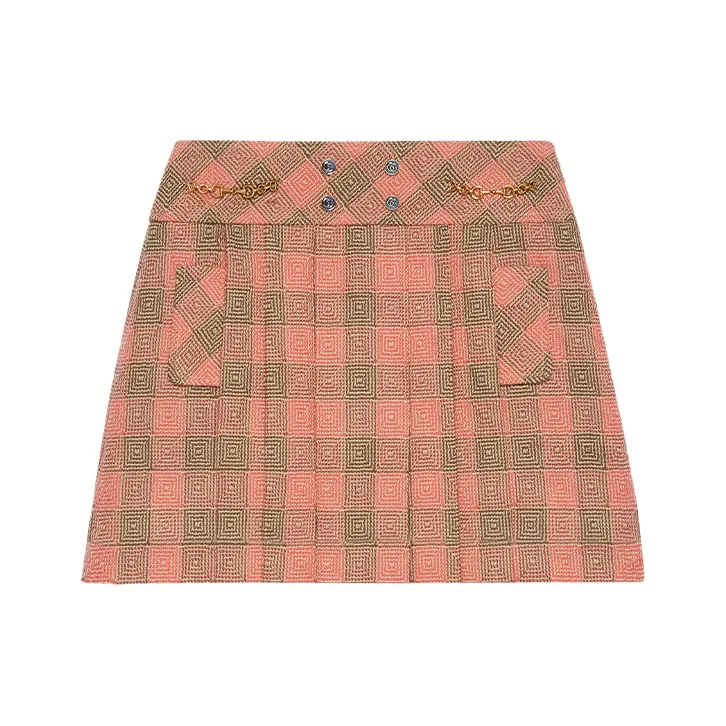 GUCCI Розовые Женские Повседневные Короткие Юбки