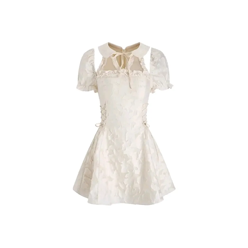 PLANE DRIFT Короткий рукав Платье Женское Чай Абрикос