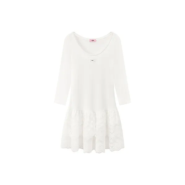 CHUU Long-Sleeved Dresses Women's White Apricot