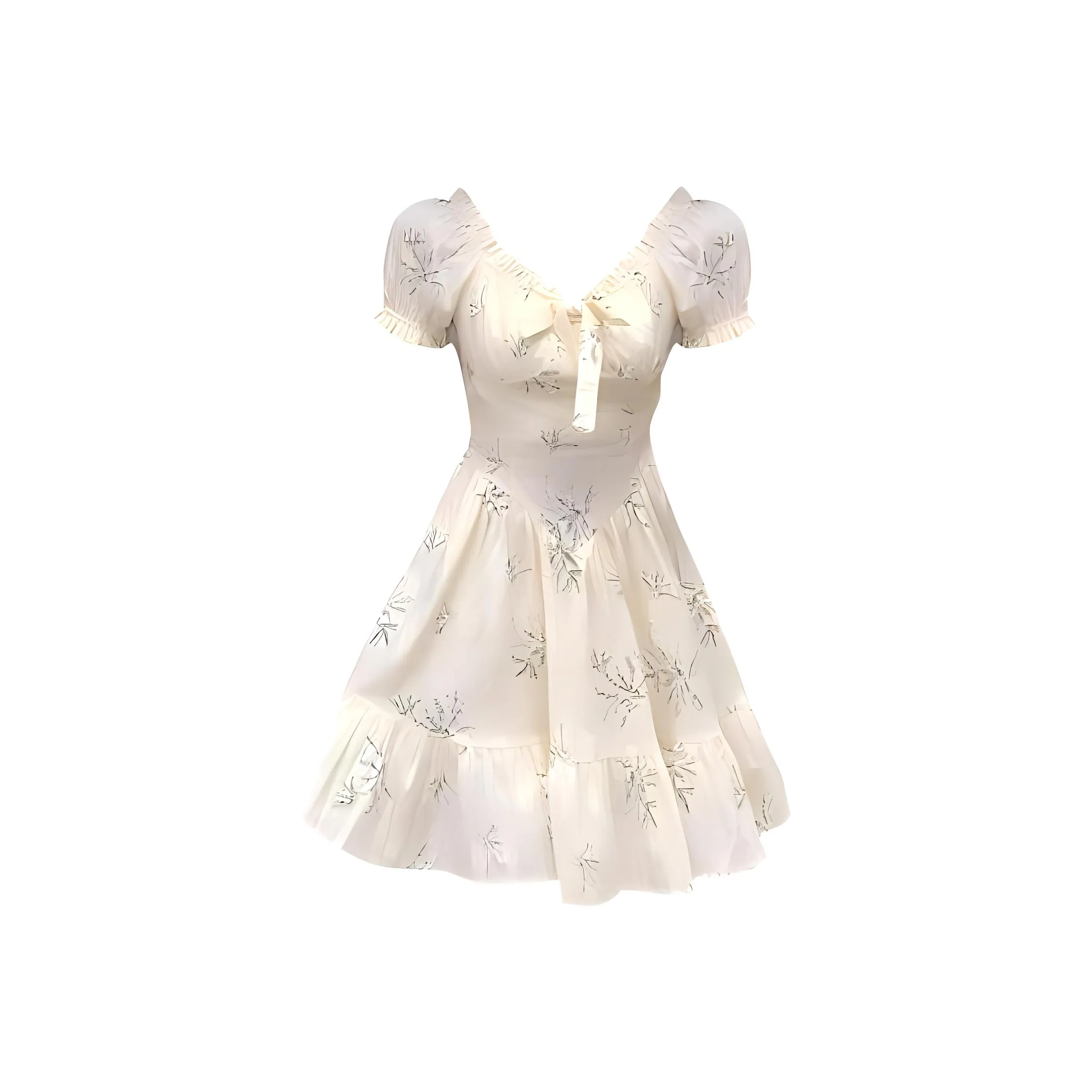 KEAB Короткий рукав платье женский белый