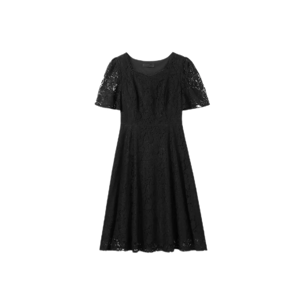 ABBY GODDESS Короткое платье с короткими рукавами женское черное