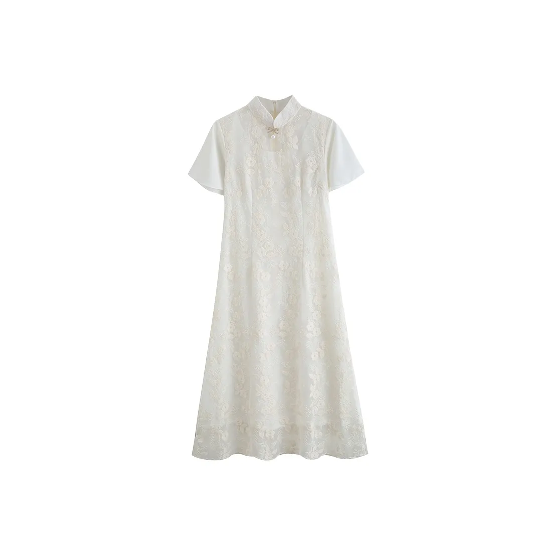 мм Короткий рукав Платье Женское Абрикос