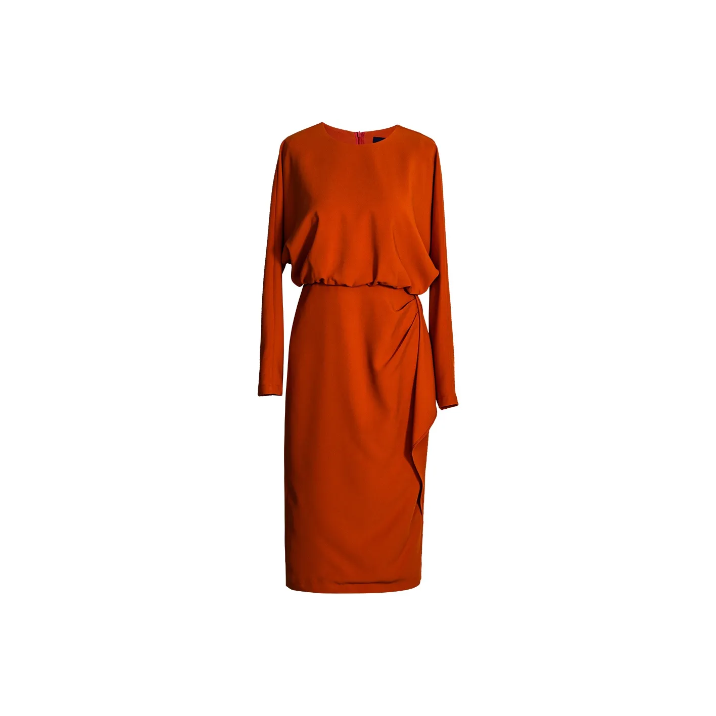 ROEYSHOUSE Длинное платье с длинными рукавами женское оранжевое красное