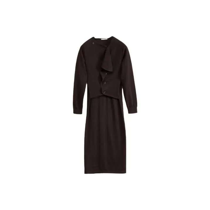 Lemaire Cardigan Dress Long Sleeved Dress Women's Brown