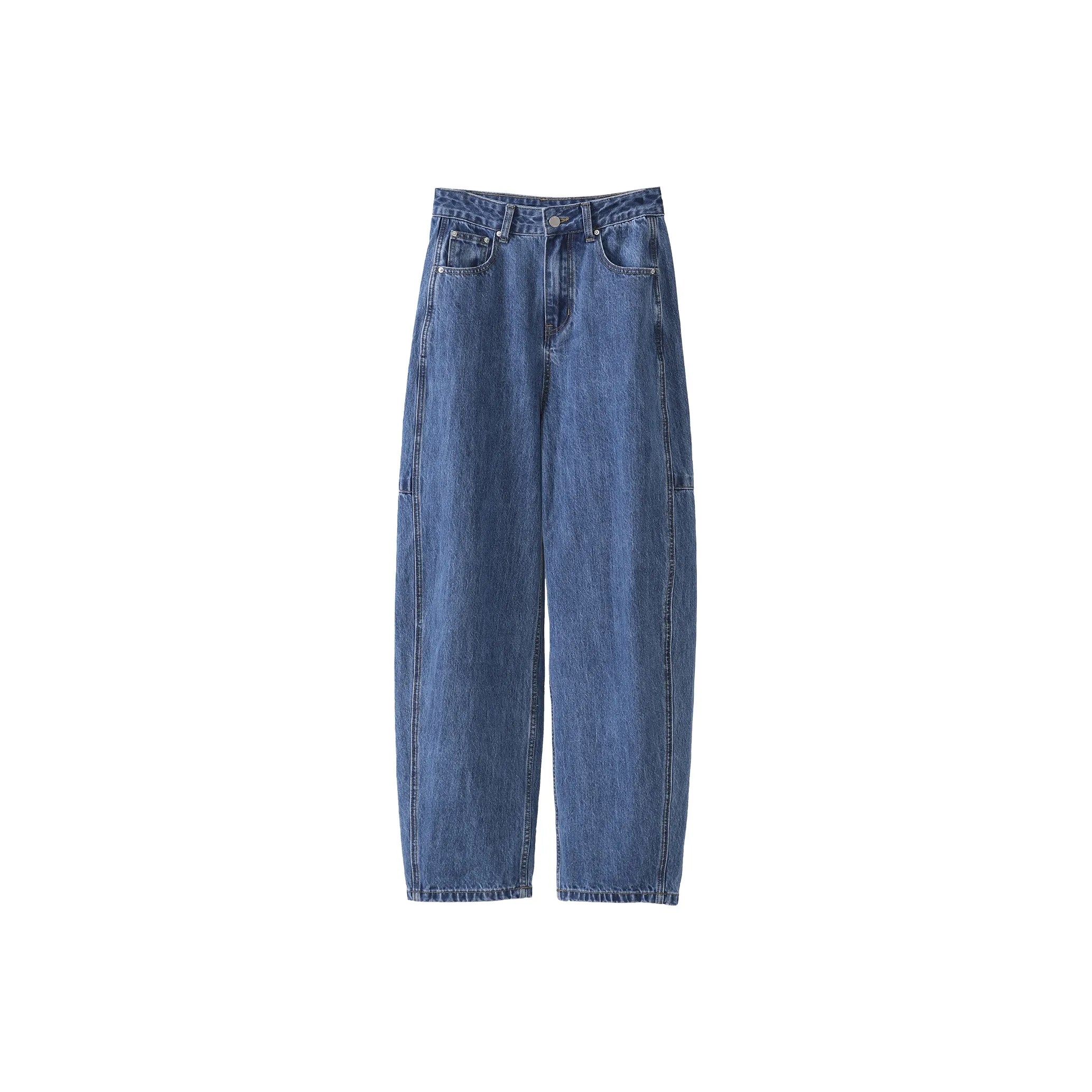 Fstudio Корейский стиль Винтаж HIGH RISE Универсальные Широкие штаны Джинсы Женские