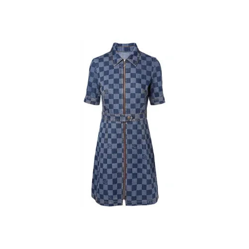 XII BASKET Blue Женские Короткие Платья с Рукавами