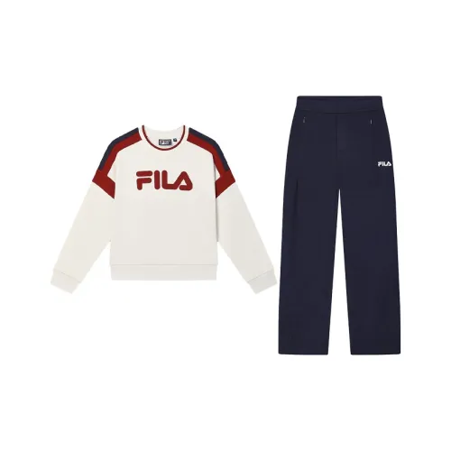 FILA ORIGINALE Одежда Наборы Ярко-белый Топ + Герой Синий Низ Женские Повседневные Костюмы