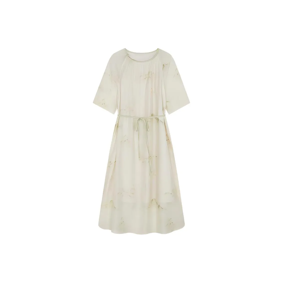 IHIMI Короткий рукав Платье Женское Зеленое с принтом