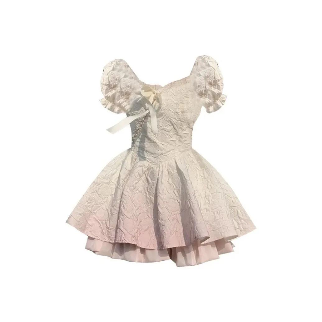 ARIADNAW STUDIO Короткий рукав Платье Женское Белое