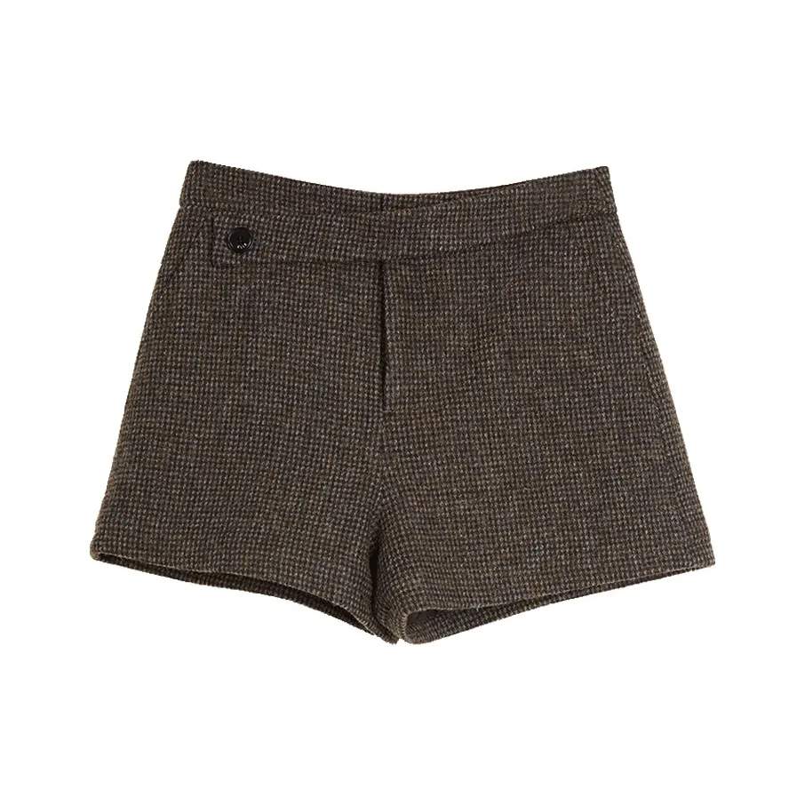 ELLE Повседневные шорты женские Кофейная клетка