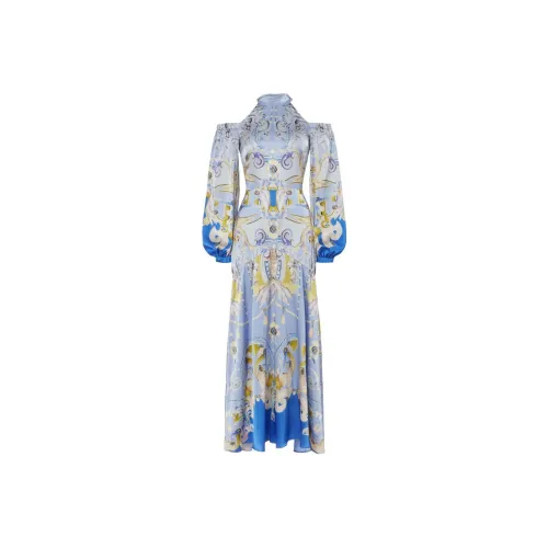 Temperley London Светло-синий Женские Длинные Платья с Рукавами