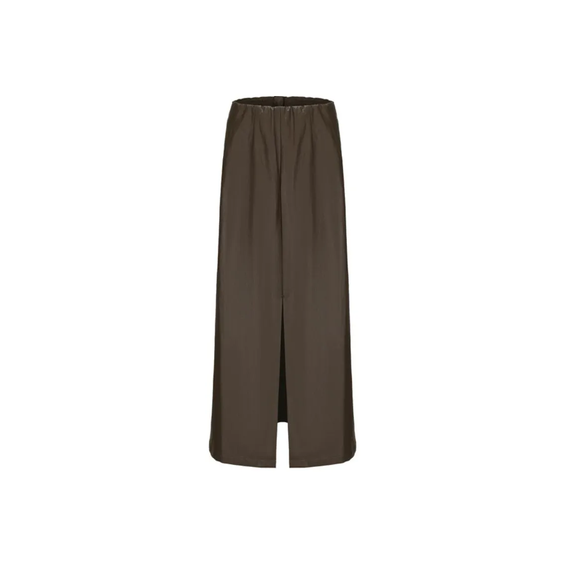 INITIAL Кожа Длинная Юбка Женская Темно-зеленая