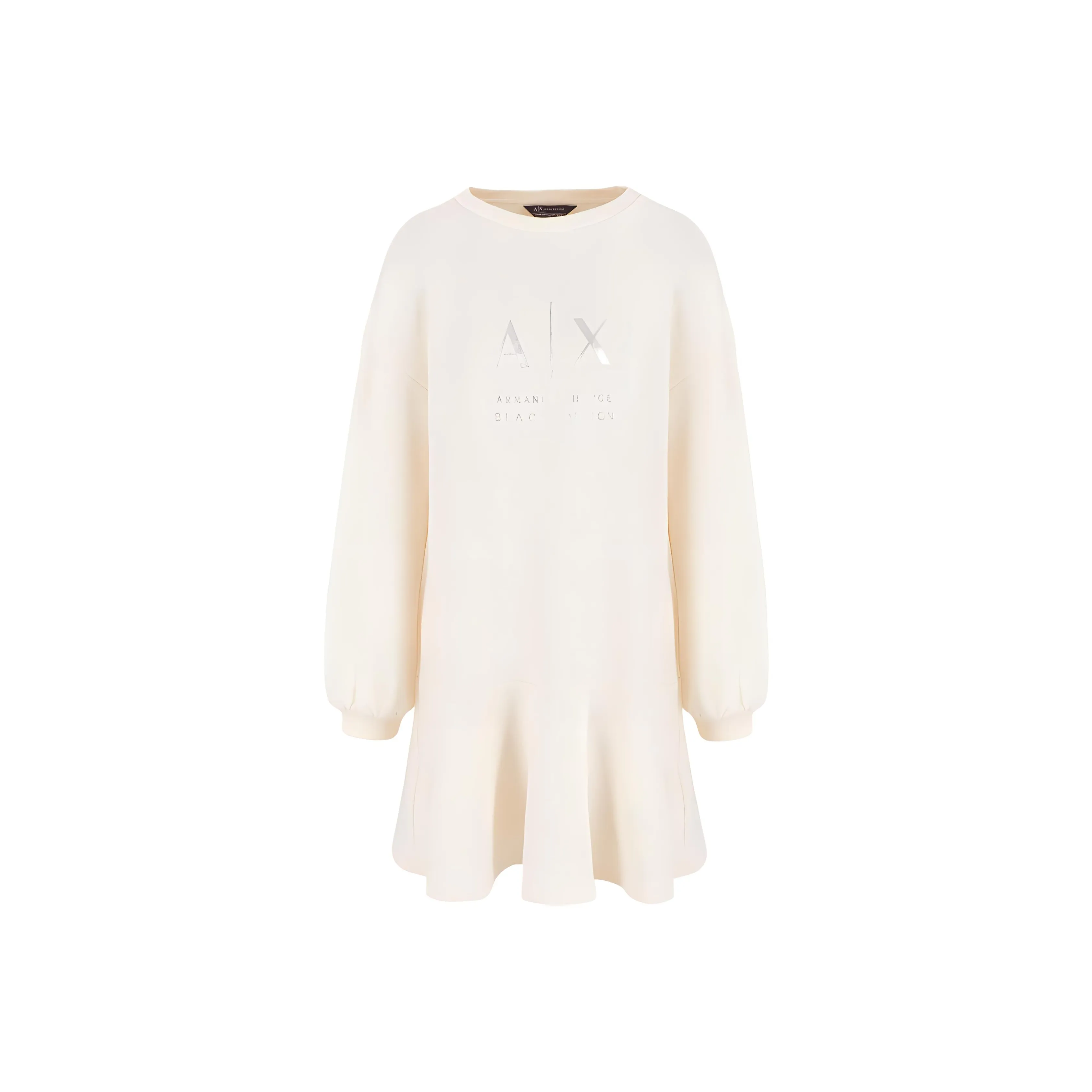 ARMANI EXCHANGEAE FW24 Длинное платье с длинными рукавами женское экрю