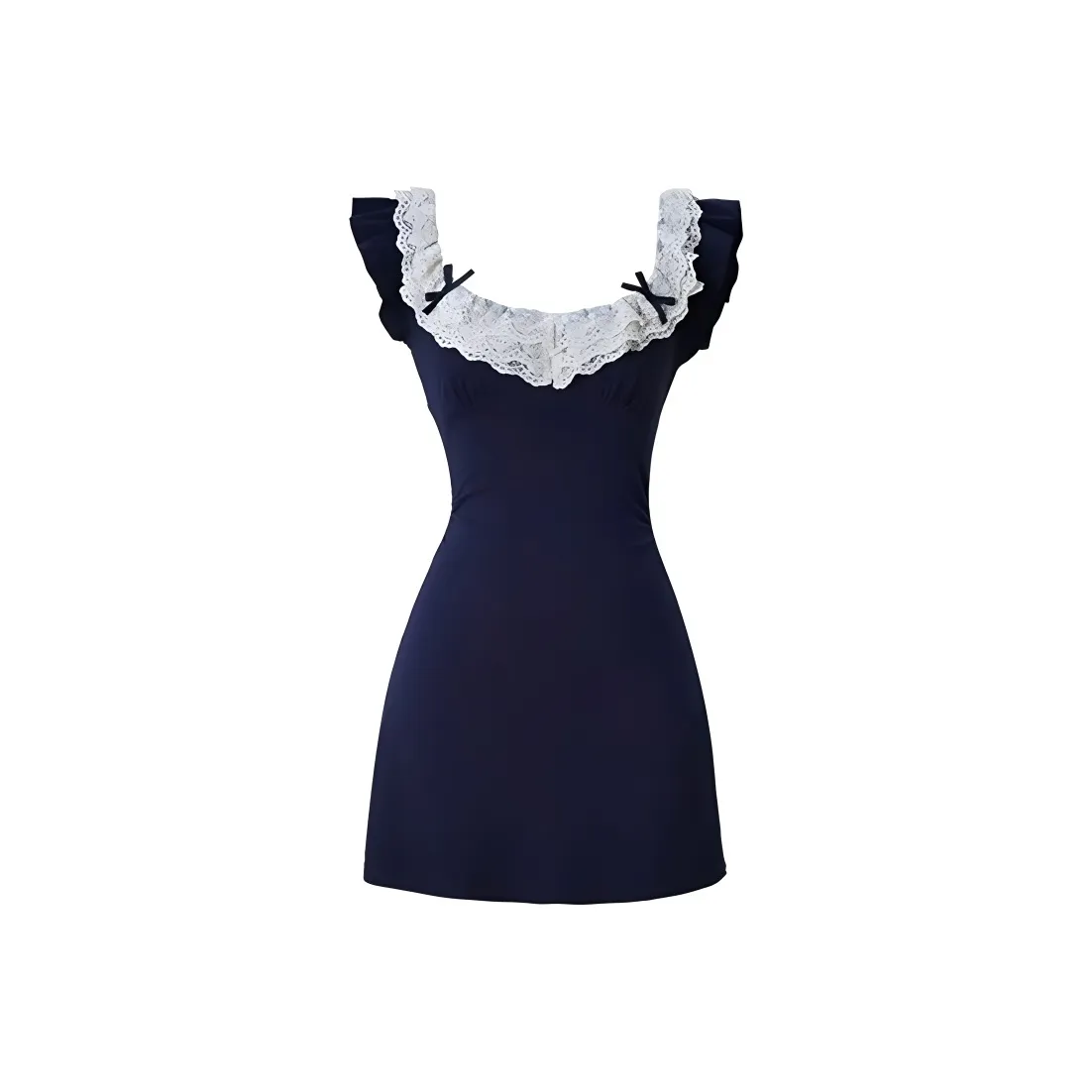 AFGGD Короткий рукав Платье Женское Темно-синий