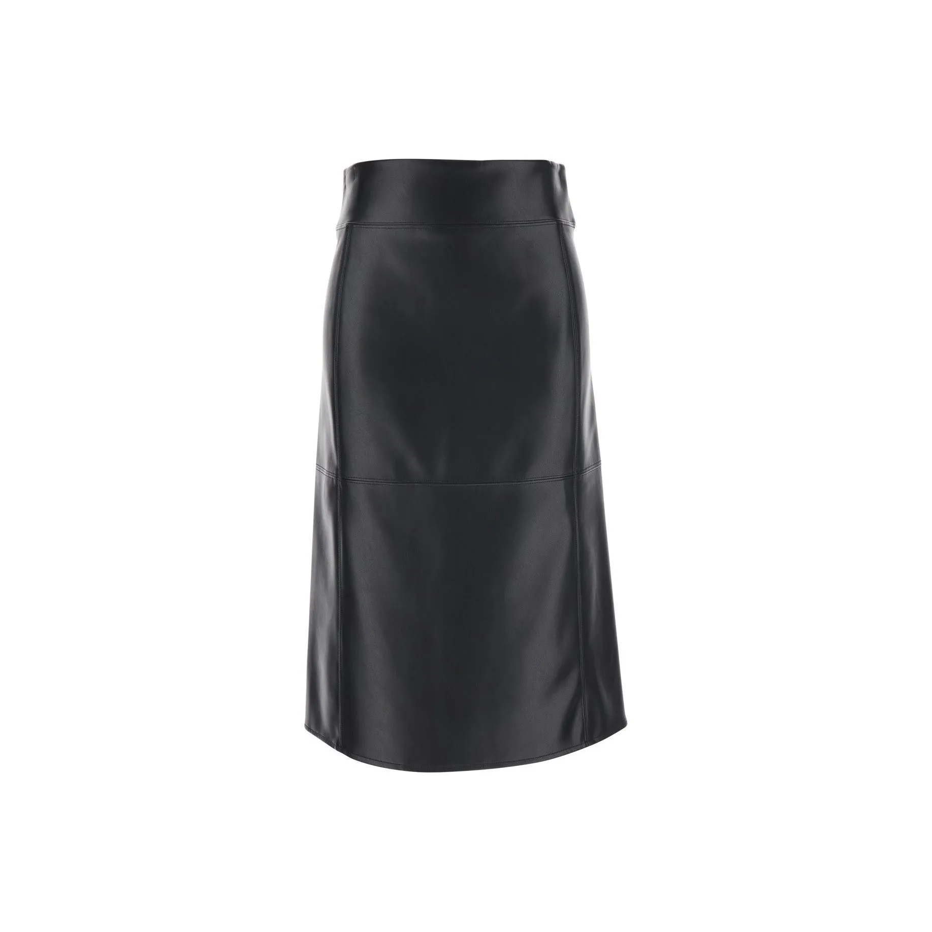 'S MAX MARA Leather Long Skirt Women's Black