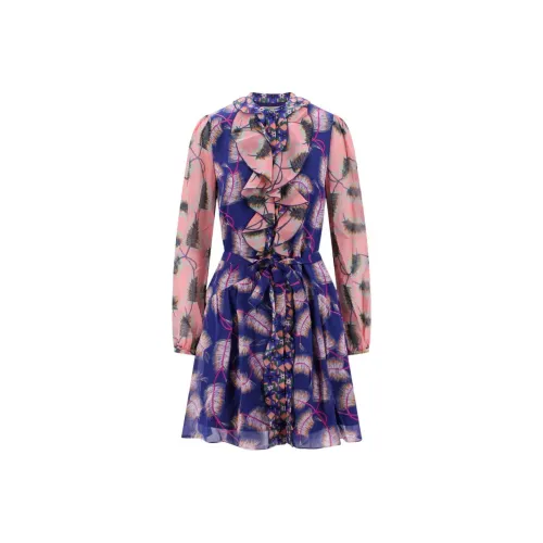 SALONI Blue Женские Длинные Платья с Рукавами