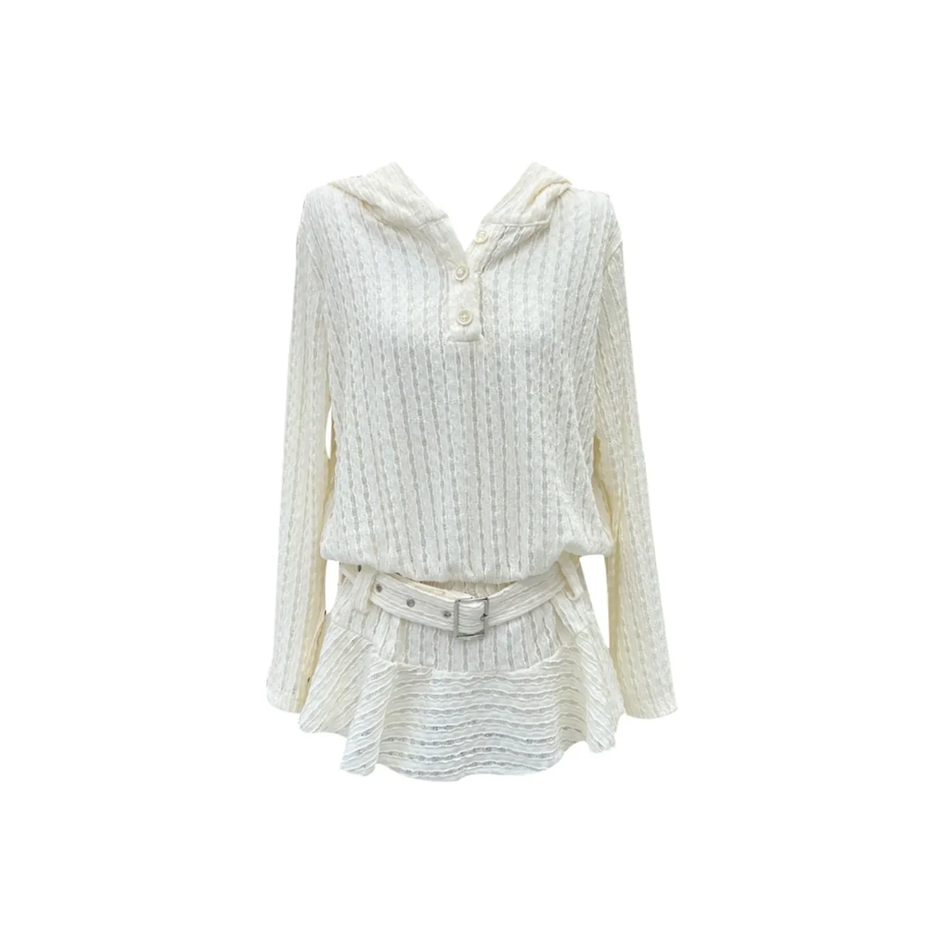 FLIM Long Sleeved Dresses Women's Mist White