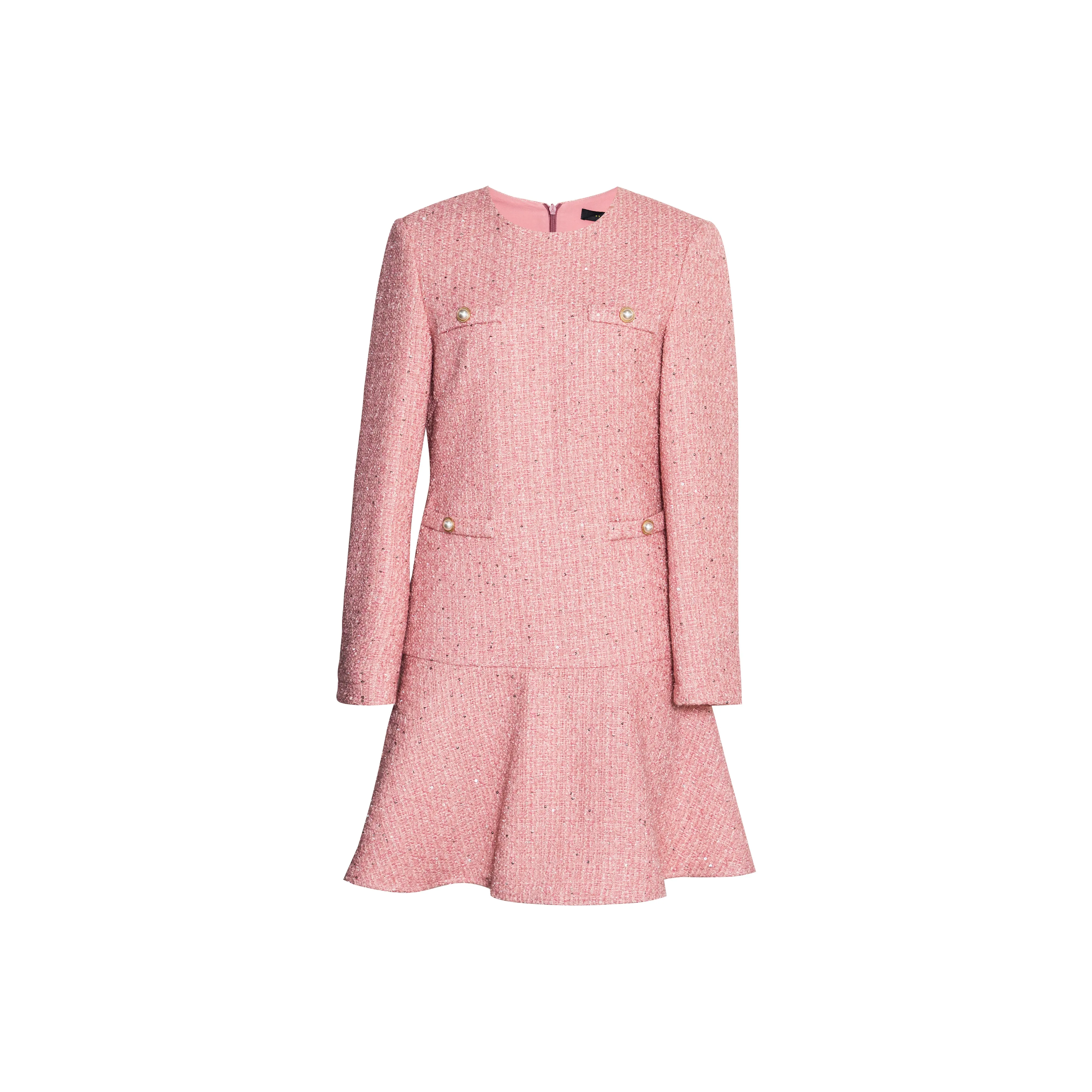 ROEYSHOUSE Длинное платье с длинными рукавами женское розовое