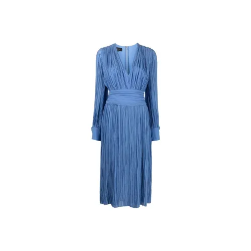 ROCHAS Blue Женские Длинные Рукава Платья