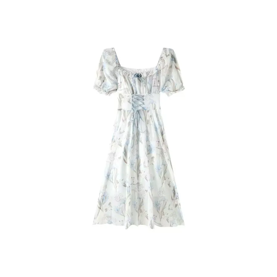 PUREIDOL Короткий рукав Платье Женское С цветочным узором