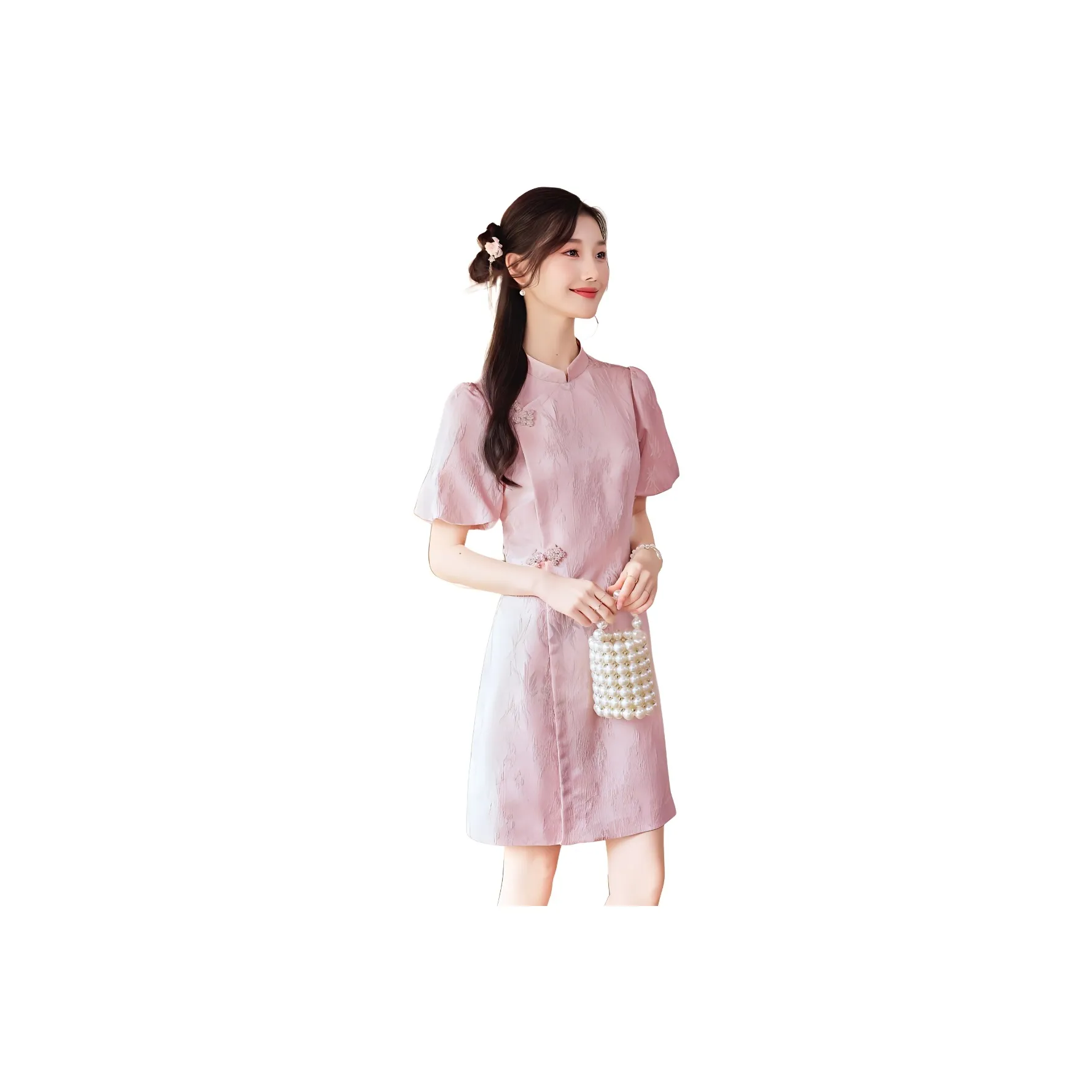 Like The Age Of Water Короткий рукав Платье Женское Розовое