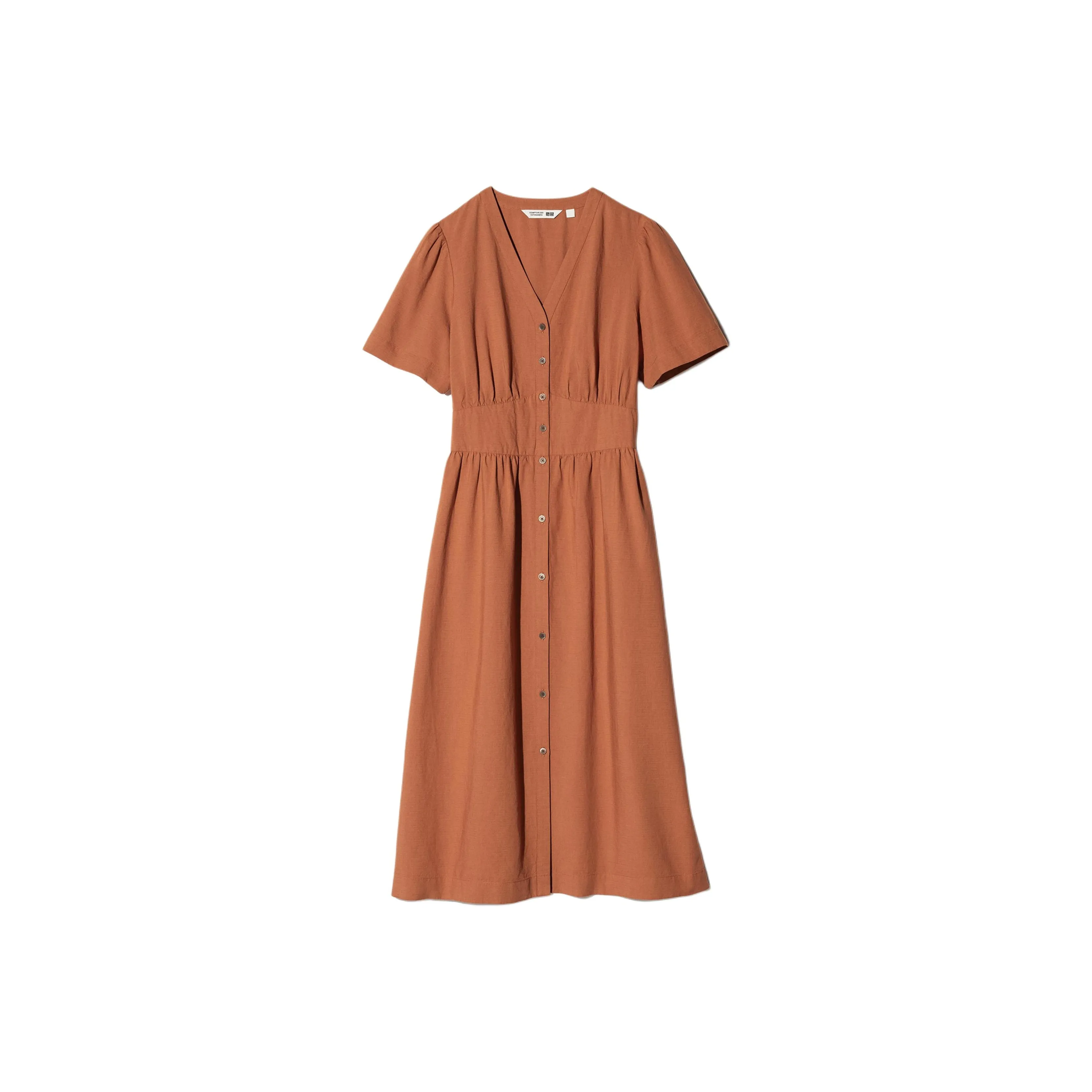 UNIQLO Short Sleeved Dress Women's Orange Red