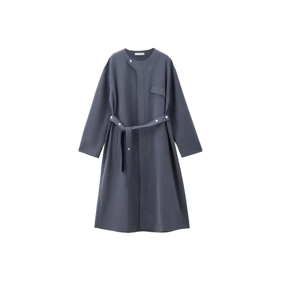 Giordano Длинное платье с длинными рукавами женское джинсовый синий