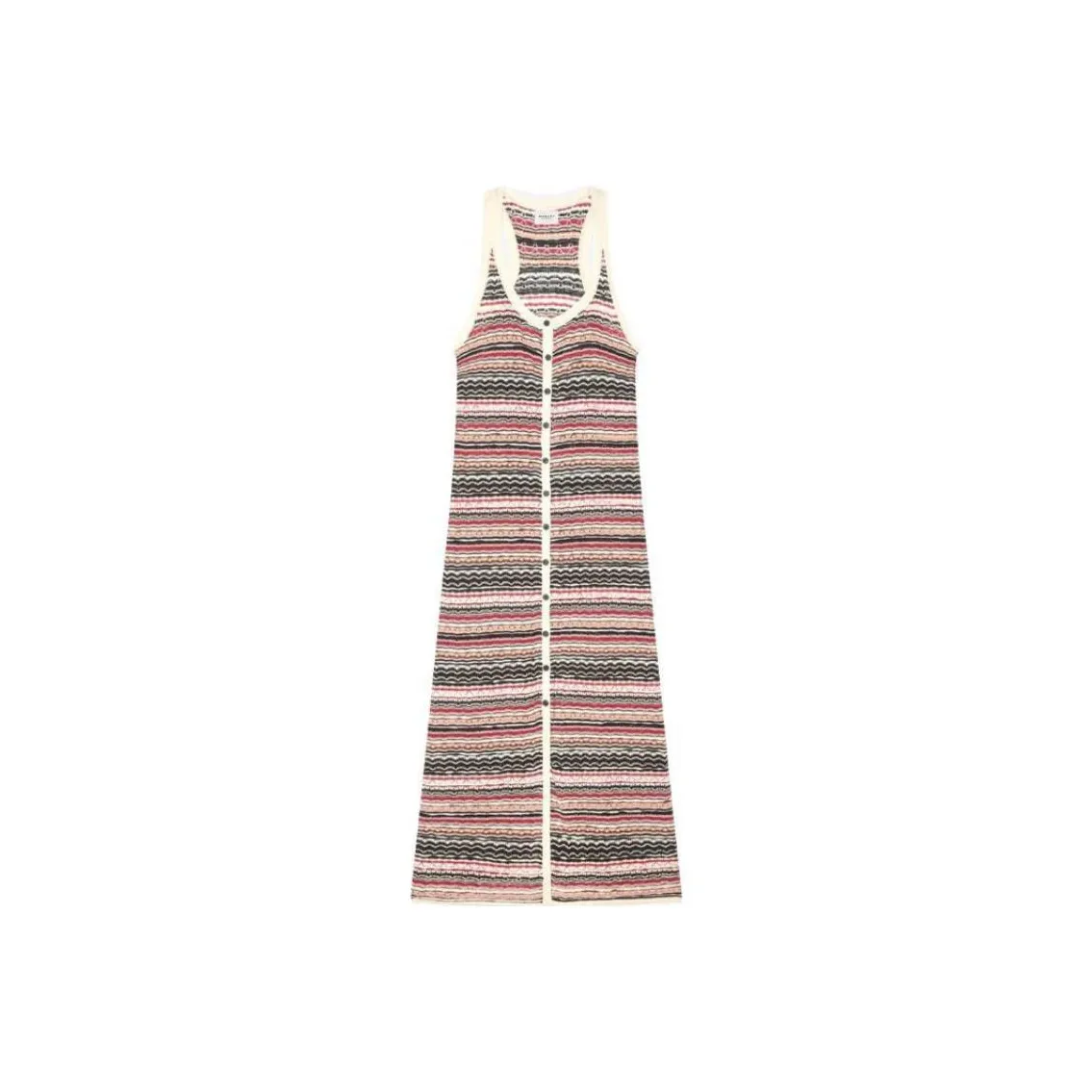 ISABEL MARANT ETOILE Striped Button-Up Crochet Dress