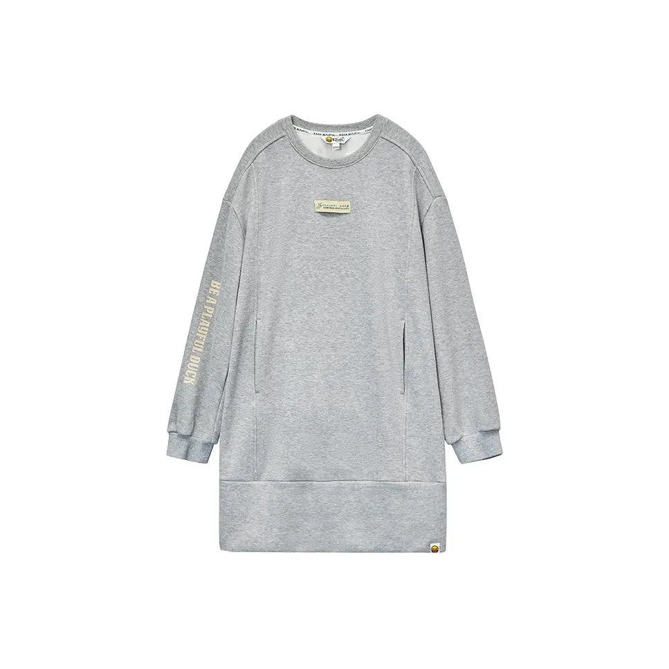 B.Duck Длинное платье с длинными рукавами женское серое