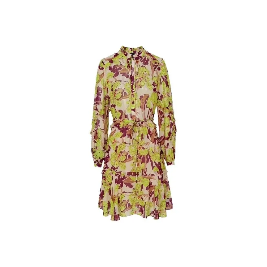 PINKO FW23 Длинное платье с длинным рукавом женское многоцветное