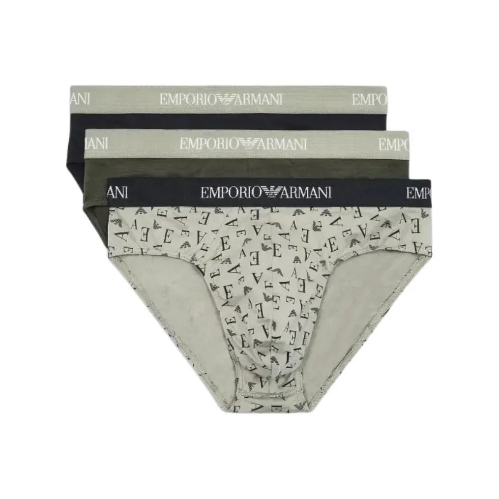 GIORGIO ARMANI 3 пачки Чай Коричневый/Оливковый Зеленый/Черный Мужские трусики-бикини