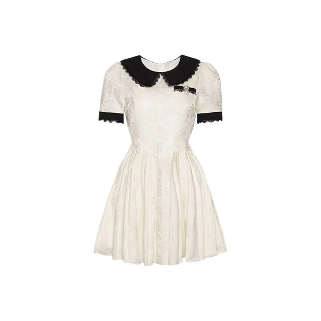 Yvetteclassic Короткий рукав Платье Женское Абрикосовое