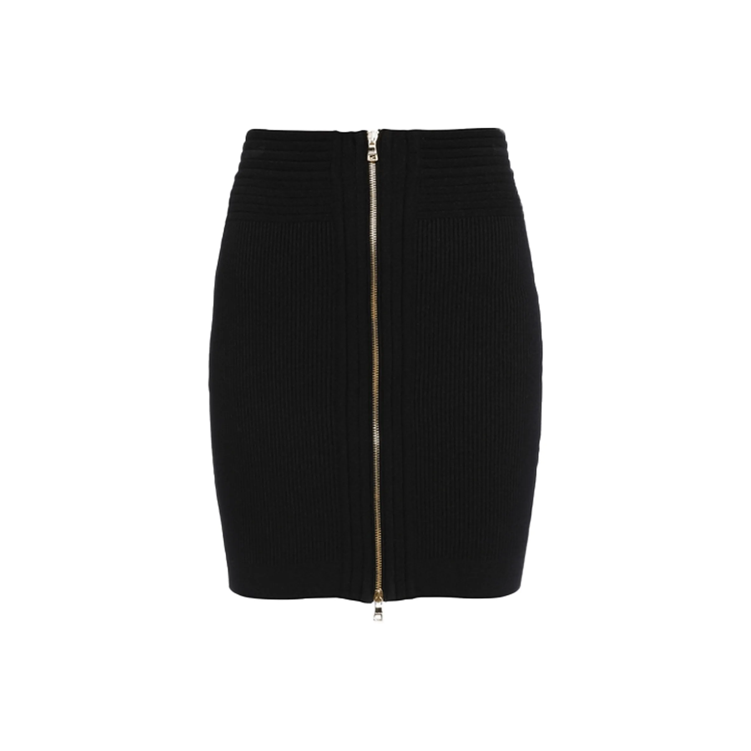 BALMAIN Knitted Zipped Mini Skirt