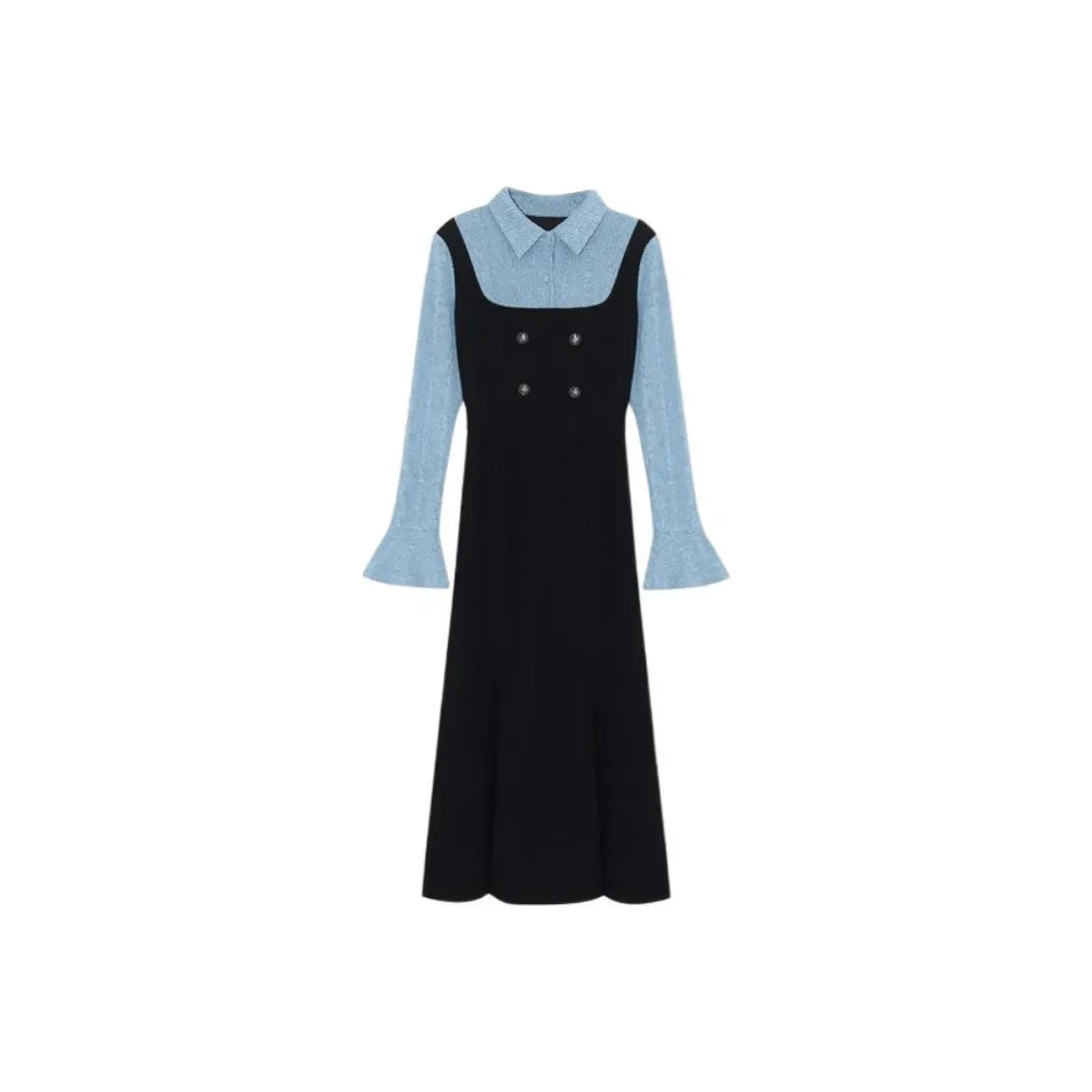 PAIN OR PLEASURE Long-Sleeved Dresses Women's Black Blue
