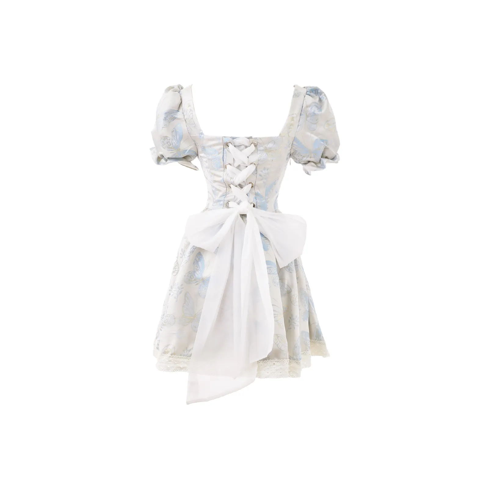 Blovelan Короткий рукав Платье Женское Светло-синий