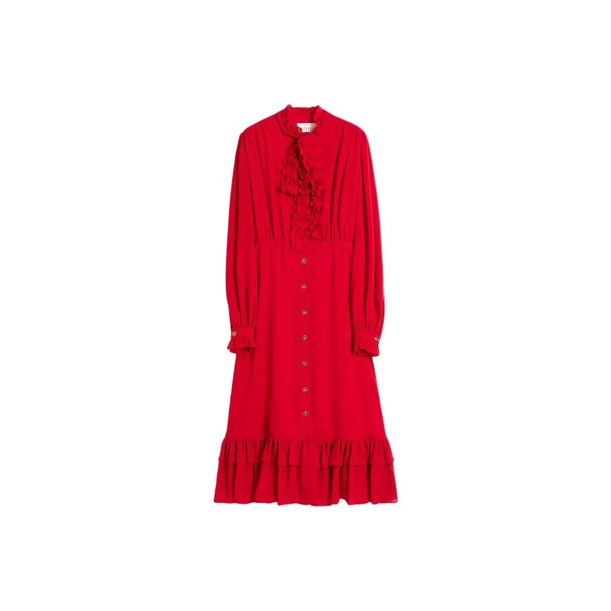 Valentino FW24 Long Sleeved Dress Women's Red