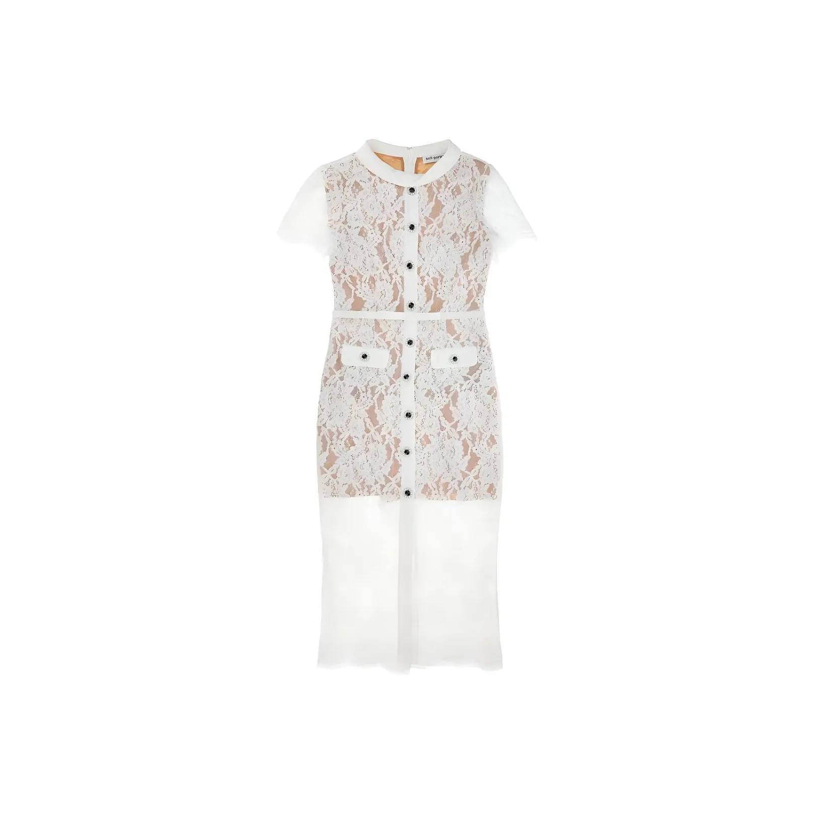 Self portrait Lace Buttoned Midi Dress