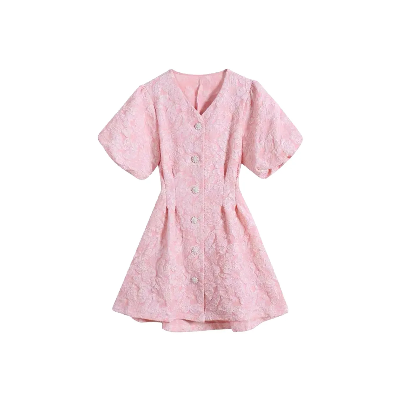Ning Cai Yuer Короткий рукав Платье Женское Розовое