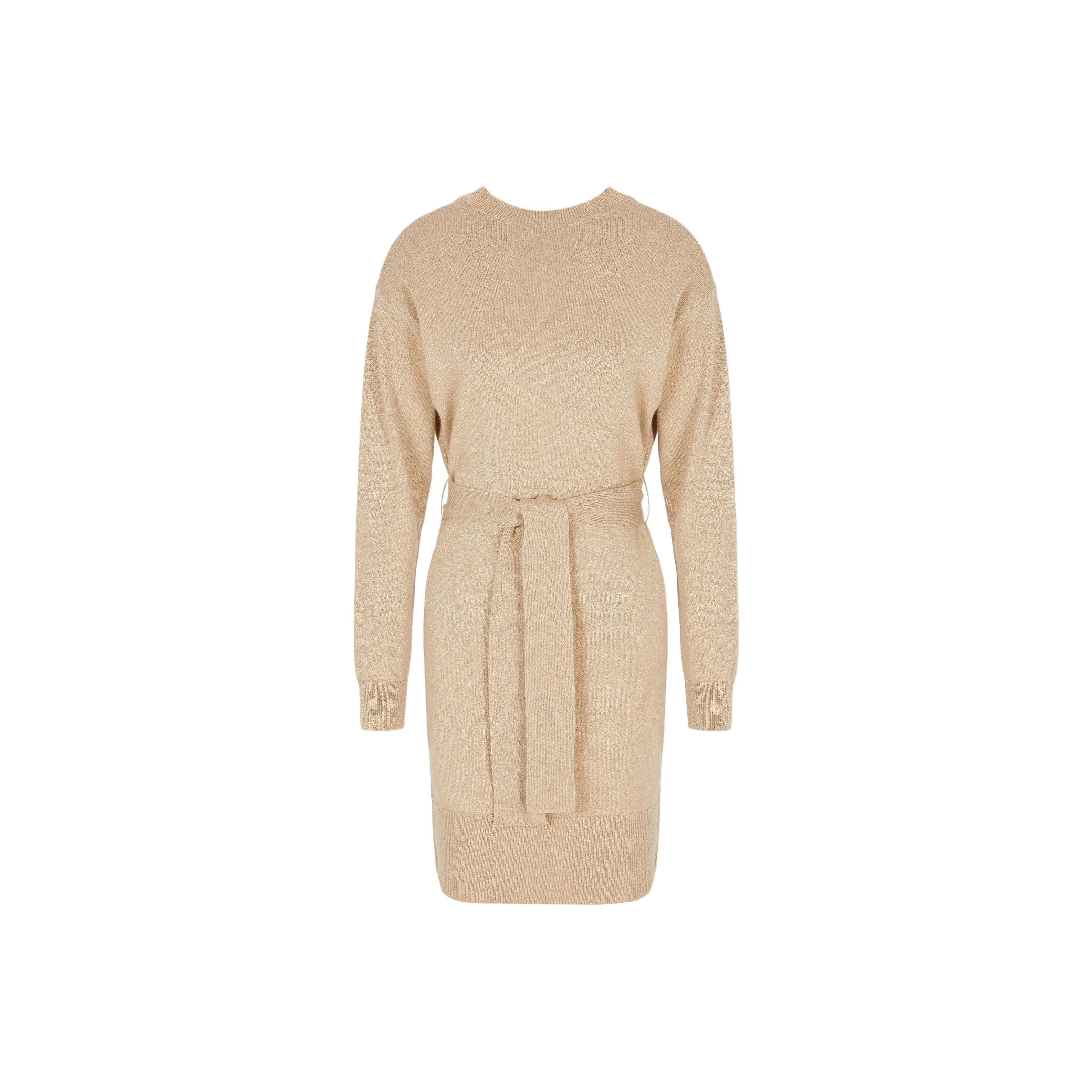 ARMANI EXCHANGEAE FW24 Длинное платье с длинными рукавами женское золотого цвета