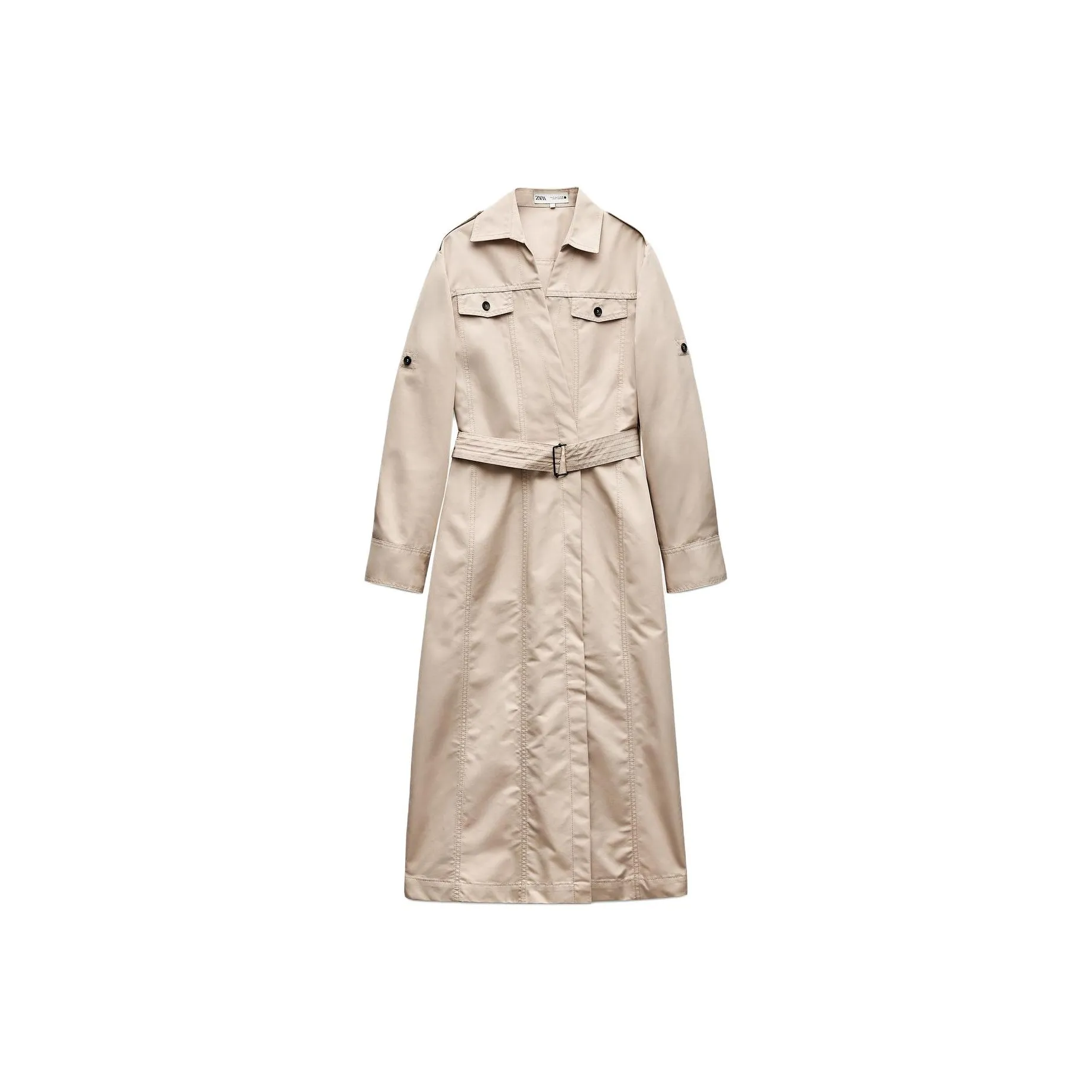 ZARA ZW Series Длинное Платье с Длинными Рукавами Женское Желтое